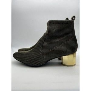 Katy Perry Diana Disco Stretch Ankle Boots Black Gold Women's US 8M